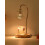 Aquecedor de velas com cúpula de vidro e base de madeira 7