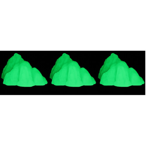 3St Lichtgroene Desktop Aquariumdecor Fluorescerende Plastic Rockery 2