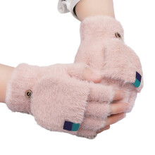 Reversible Flip Top Fingerless Gloves Breathable Nylon-pink