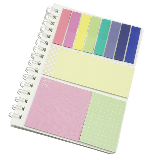 Refillable Notepad and Adhesive Note Set Portable-candy color