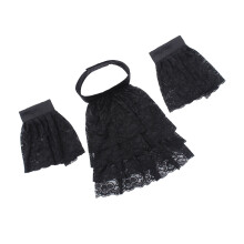 Elegant Lace Jobot Collar Arm Sleeves Decorative-Black