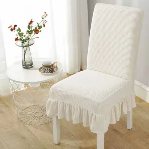 Polyester Stretch Dining Chair Cover with Skirt