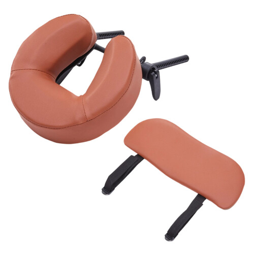Ergonomic Face Massage Tray Beauty Bed Headrest-reddish brown