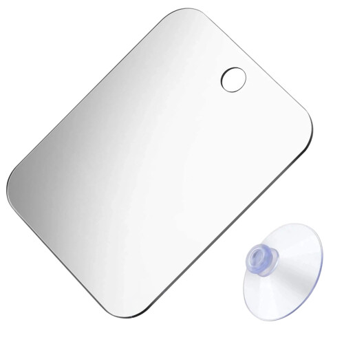 Acrylic Shaving Mirror with Suction Cup Light Weight-13x17cm