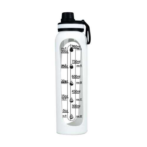 Graduated Glass Water Cup with Handle 1000ml
