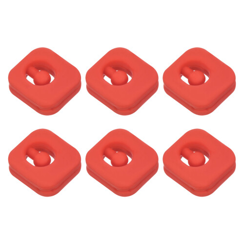 6 Stück Silikon-Tennisschläger-Stoßdämpfer,-Rot