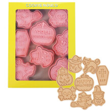 8-Piece3D Biscuit Cutters Set – Pink Food-Grade PP