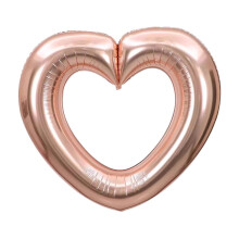 33 Inch Hollow Heart Foil Balloon Rose Gold