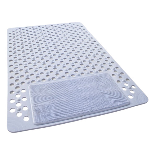Non-Slip Square Shower Mat, Plastic, 40x70 cm, Light Blue