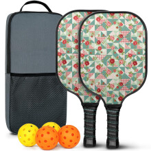 Pickleball racketset van glasvezel met 2 ballen en draagtas
