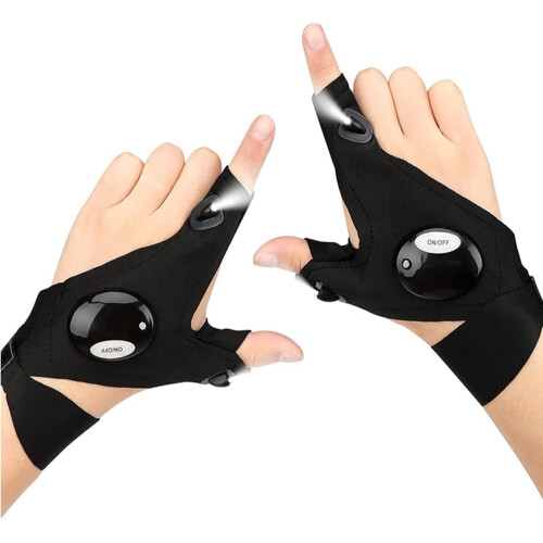 LED fingerløse handskelys til natfiskeri, camping og