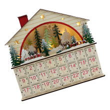 Artisanal Wood Christmas Countdowns Calendar Battery Operated