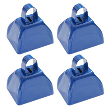Packung mit 4 kompakten, leichten Kuhglocken,-Blau