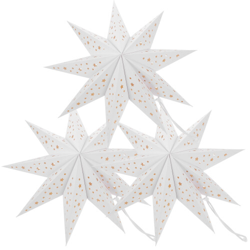 White Paper Star Lampshade 35cm 3-Pack