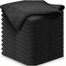 Mikrokuituiset puhdistusliinat 30 cm x 30 cm mustat 10 kpl