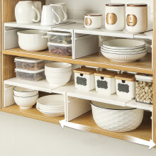 Expandable Kitchen Storage Rack White 30–55 cm