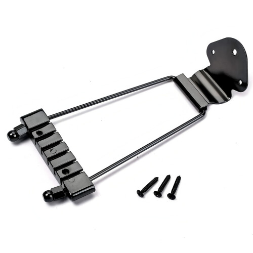 6 String Electric Guitar Trapeze Tailpiece Bridge Musical-Black