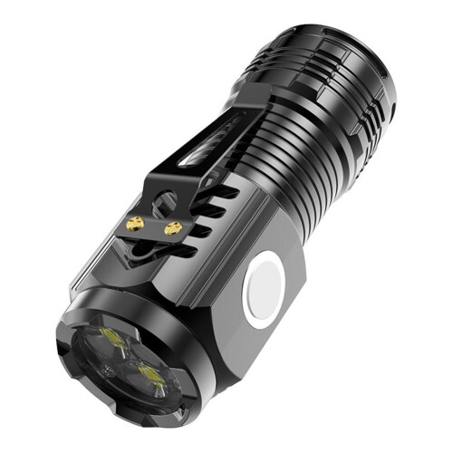 Triple LED Mini Flashlight, USB Rechargeable, 600mAh