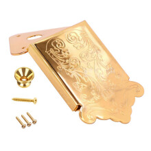 8 String Mandolin Tailpiece with Mounting Hardware Metal-Gold