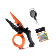 Portable Fishing Pliers Aluminum Alloy Line-Orange. black