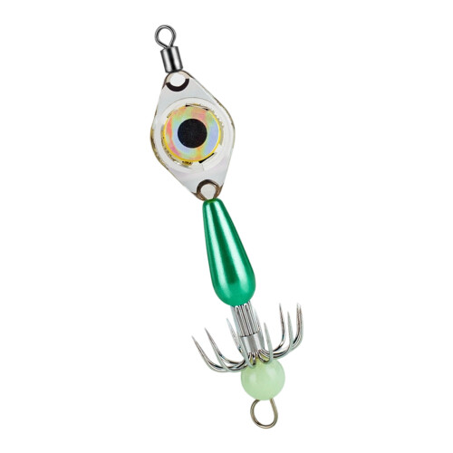 Helle LED-Kraken-Angelhakenköder ohne Widerhaken für-Grün