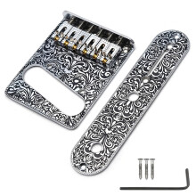 Professional 6 String Saddles Bridge Plate Electric-Silver