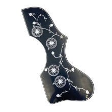 Acoustic Guitar Pickguard Thickened Self-black white flowers