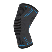 Flexible Nylon Knitted Knee Brace Ventilated-gray blue XL