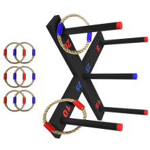 Travel Friendly Oaken Hoop Toss Set Includes 6 Permanent