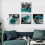 Ensemble de 4 toiles décoratives « Rose turquoise », 40 x 40 cm 2