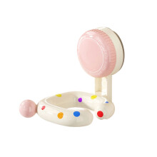 Strong Suction Cup Hair Dryer Holder With Dots Pattern For-Pink