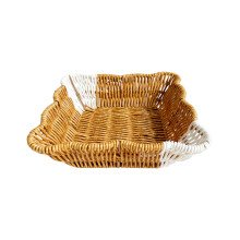 Durable Portable Faux Woven Dessert Plate Great-square Small