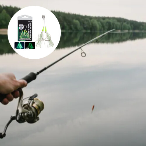 2Pcs Slow Quickly Fall Jigs Fishing Hook Luminously-Green 1 2