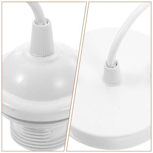 E27-schroefdraad lampfitting, wit metaal en ABS, pendelfitting 2