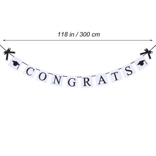 Graduation Bunting Banner – Black Paper Flags, 12 cm 1