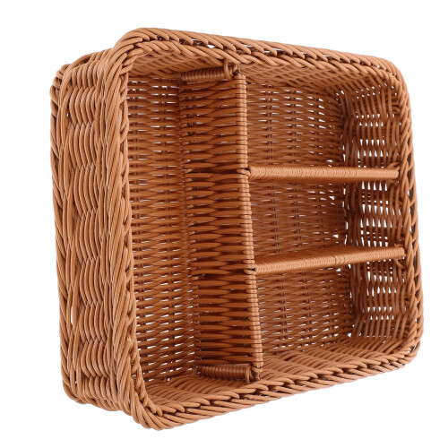 Cutlery Storage Basket Woven Mesh Chocolate 2
