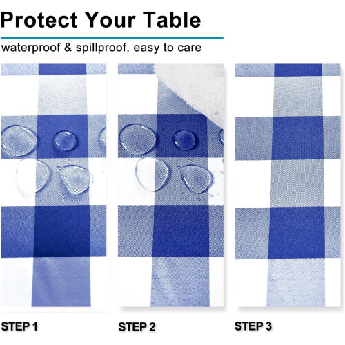 Royal Blue Gingham Tablecloth 60x102 in 1