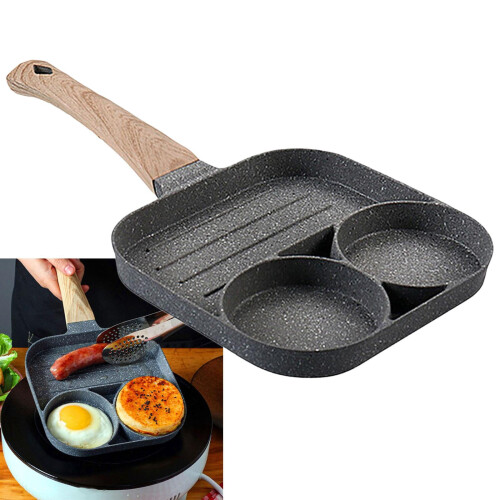 3-Section Non-Stick Frying Pan for Eggs, Pancakes & More 2