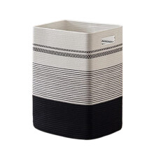 Stylish Square Cotton Bin For Home Arrangement-black and white