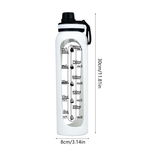 Graduated Glass Water Cup with Handle 1000ml 2