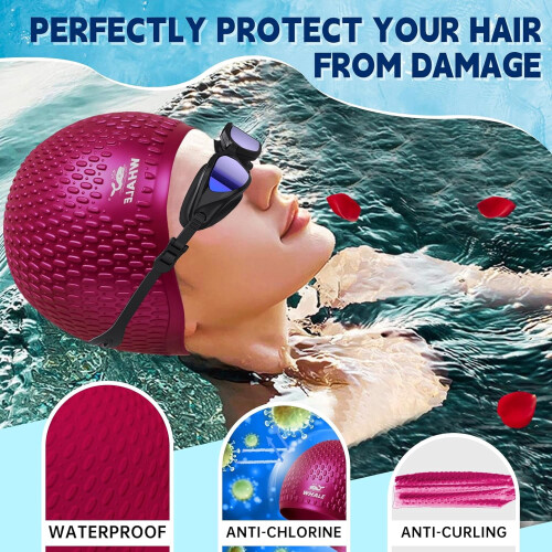 Whlae Extra-Large Swim Cap Silicone Waterproof for Long 1