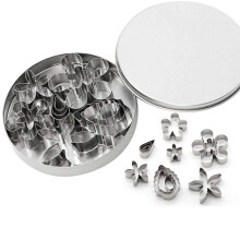 12Pcs Floral Shape Cookie Cutters 304 Stainless Steel Small