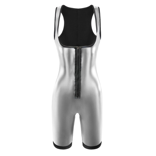 Dambastuväst med dragkedja, silver XL 2