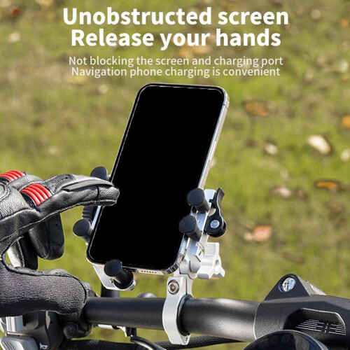 Aluminium Motorcycle Phone Mount with Shock Absorption 2