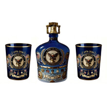 Historical Whiskeys Decanter Set-Blue bottle three