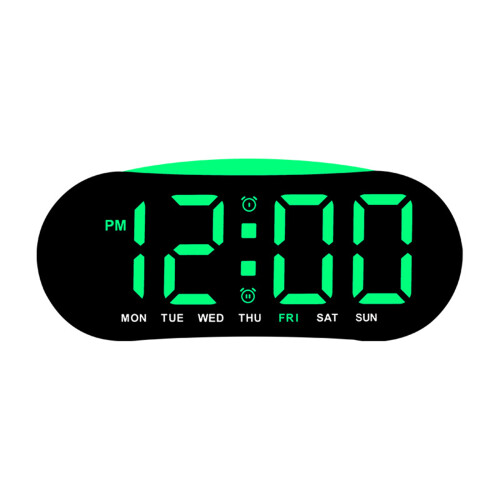 Multifunctional Bedside Clock With Soft-Black shel green