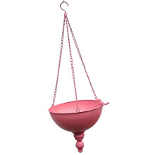 Modern Metal Hanging Bucket Planter Flower Pot For Indoor-Pink