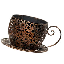 Artistic Retro Charm Metal Container Iron Flower Pot For-Bronze