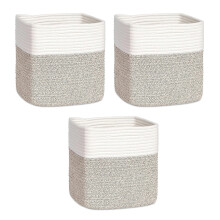 Set van 3 handgemaakte katoenen touwcontainers, prachtig voor-C