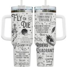 Roestvrijstalen drinkbeker van 1,2 liter (40 oz) met deksel, perfect voor boekenliefhebbers.